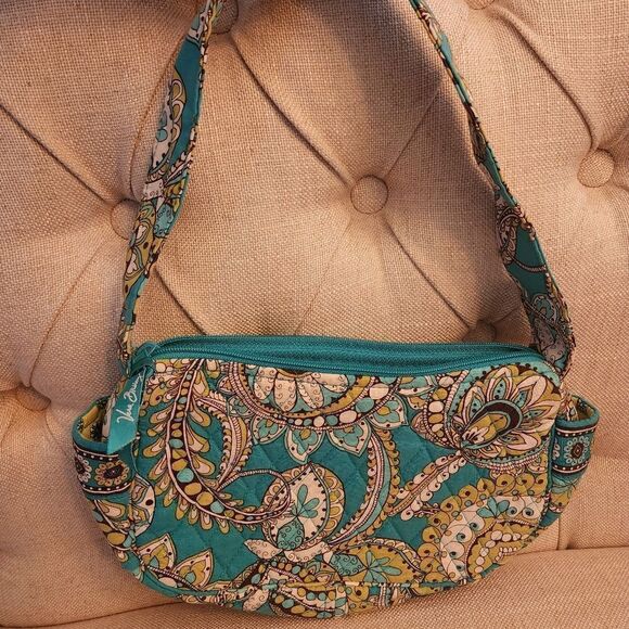 Vera Bradley Retired Blue Green Shoulder Bag Purse - Picture 1 of 3